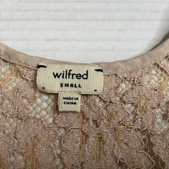 ARITZIA Wilfred 100% Silk w / Rayon Blend Lace Racerback Tank Top Sz S - Picture 5 of 9